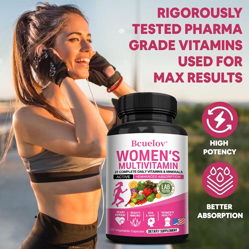 Bcuelov Komplex Vitamin Kapseln 21 Vitamine und Mineralstoffe Formel für effiziente Aufnahme Stärkung der Immunität