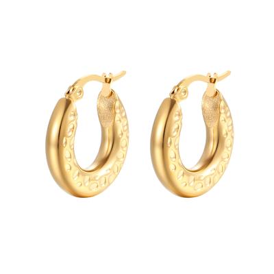 Round Stainless Steel Coil Earrings Ear Buckle Titanium Steel 5.0 Thick Round Bold Women's Trend Earrings