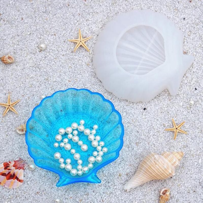 Concrete Silicone Mold Shell Shape Jewelry Storage Scallop Glue Tray Mold