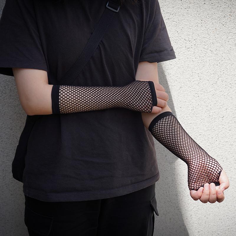 Women Fishnet Fingerless Long Gloves Leg Arm Cuff Party Sexy Arm ...