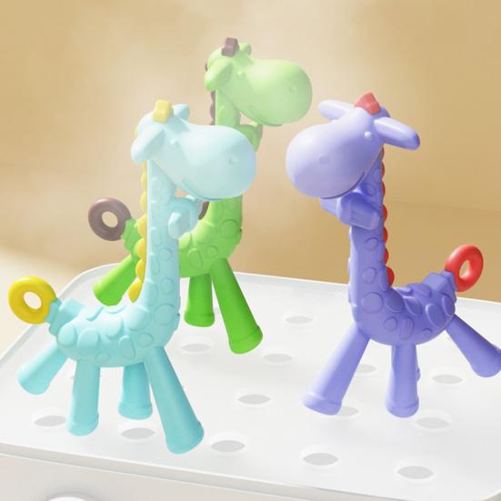 Baby Teether Toy Giraffe Teething for Infants, Food-Grade Silicone Chew Stick Gum Relief, Deciduous Teeth Eruption Relief BPA-Free 0-12
