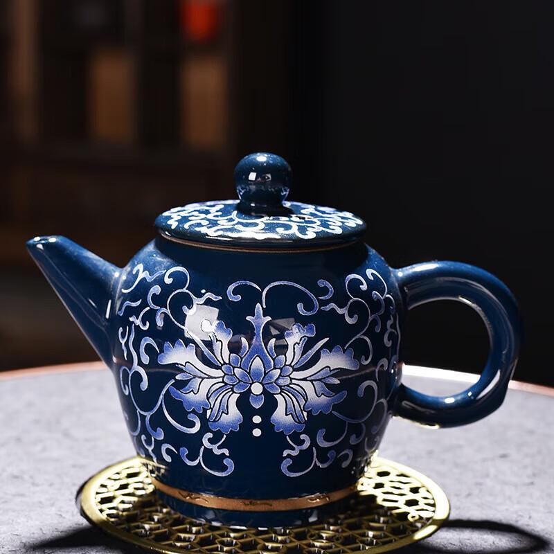 Dehua Enamel Blue and White Porcelain 10-Piece Gaiwan Tea Set