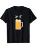 Womens Summer Beerpatterned Casual Shortsleeved Shirts for Alcohol Lovers Fun and Fashionable Loose Shortsleeved Y2k Clothes