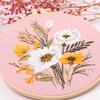 Embroidery Starter Kits with Pattern and Instructions Cross Stitches Set Flower Plant Stamped Embroidery Hoop Needlework