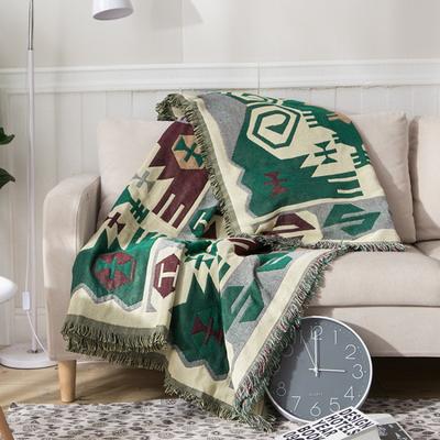 American Rural Turtle Back Pattern Multifunctional Dustproof Sofa Cover Double-sided Cotton Blanket Sofa Blanket