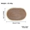 New Rope Cotton Braided Oval Placemats Washable Heat-resistant Braided Table Mats Non-slip Western Food Mats Kitchen