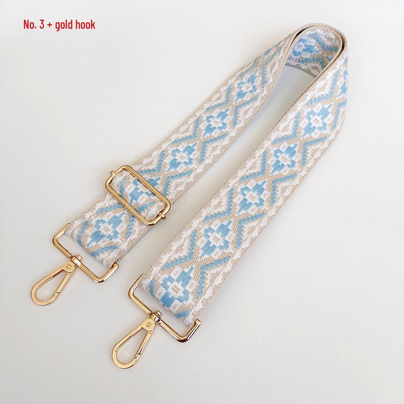 Etniczny Wzór Nylonowy Pasek do Plecaka z Regulowaną Długością i Metalowymi Akcesoriami - Odporny na Zużycie i Poszerzony dla Komfortu