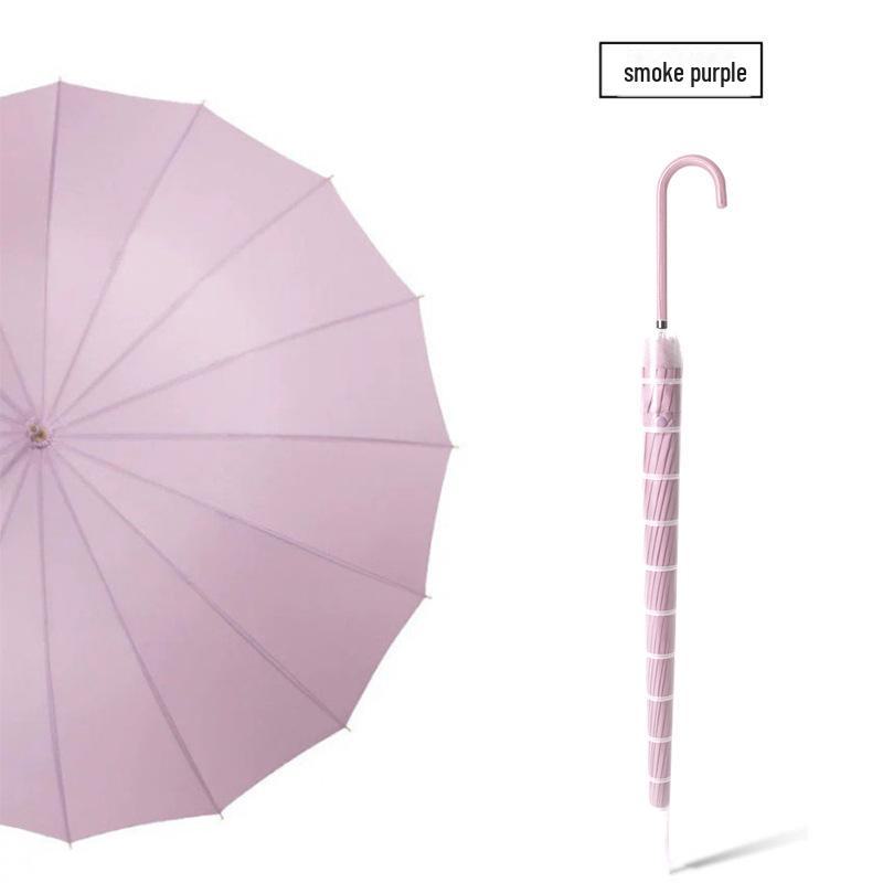 16-Rib Wind-Resistant Long Handle Umbrella with Custom Logo