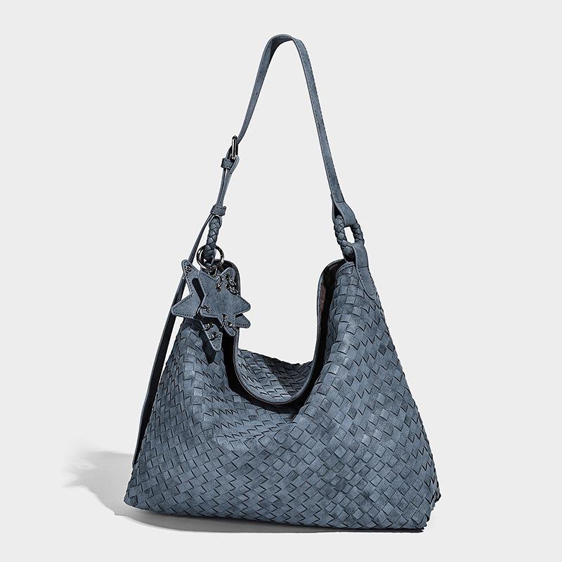 

Осень Зима Замшевая Тканая Сумка 2025 Новая Нишевая Простая Универсальная Сумка Через Плечо для Поездок на Работу Сумка с Большой Вместимостью морской синий