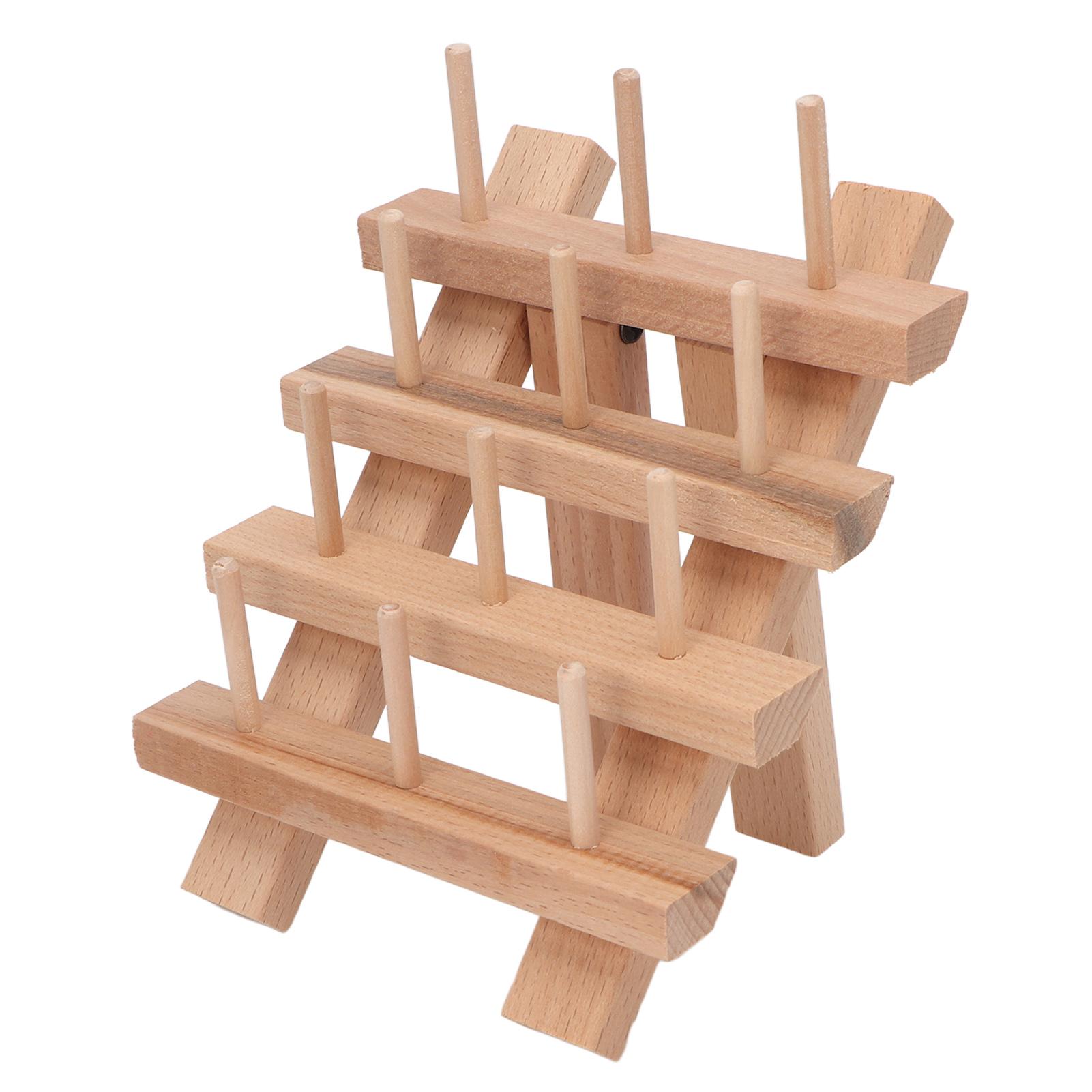 

12 катушек деревянный держатель для швейных ниток складная стойка для подвешивания шпуль для домашнего хозяйства DIY вышивка