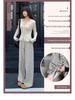 150cm High-Waisted Black & White Striped Wide-Leg Petite Women's Pants for Autumn/Winter