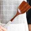 Teak Wood Soup Spoon Set, Creative Simple Cooking Spatula, Pearl Handle Kitchen Utensils Unfinished 3-Piece