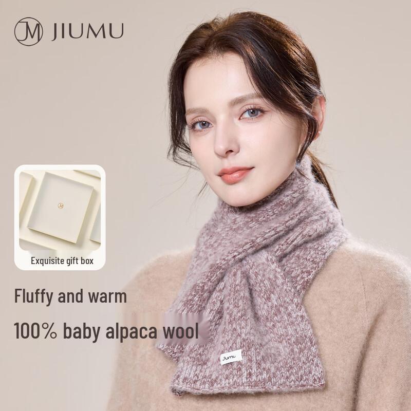 JIUMU Women s 100% Baby Alpaca Wool Knit Neck Warmer One Size