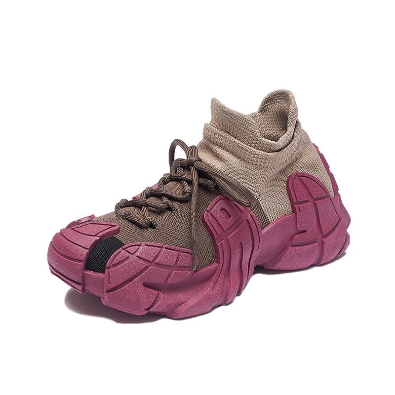 Socks and Shoes New Women's Casual Shoes Platform Women's Shoes Summer Breathable Octopus Flying Woven Sports Shoes Large Size