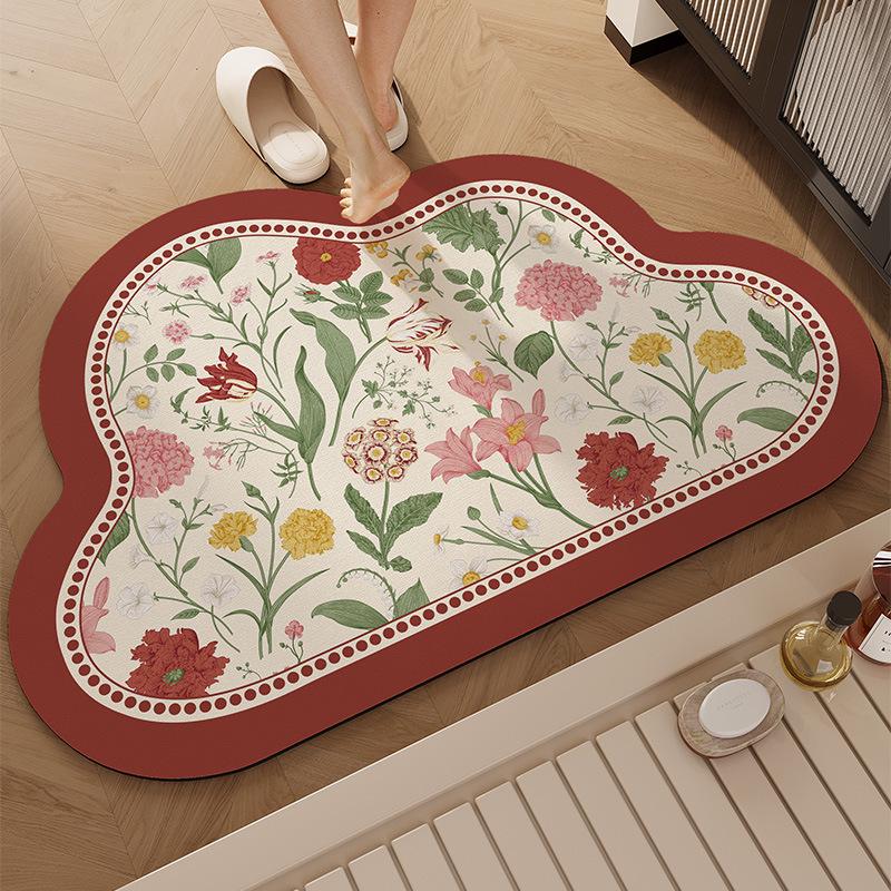 High-End Irregular Diatomaceous Earth Non-Slip Bathroom Doormat - Water-Absorbent, Quick-Drying Fußpad