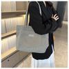 Women's Corduroy Shoulder Bag, Casual Large Capacity Fashionable Handbag, Suitable for Going Out, Machine Washable, with Fixed Shoulder Straps