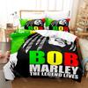 3D tištěné povlečení BoB Marley pro kluky a holky, včetně povlaku na přikrývku a povlaku na polštář, velikosti Jednolůžko, Queen, King, Plné, Jednoduché, Dvojlůžko