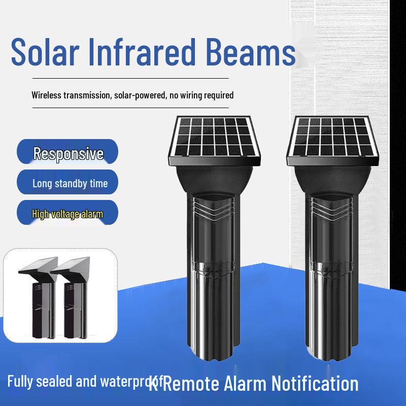 Outdoor Solar Wireless Infrared Beam Detector for Anti-theft Alarm and Perimeter Security Two Beams