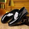 Fashion Men Patent Leather Casual Shoes Comfortable Dress Shoes Slip-on Loafers
