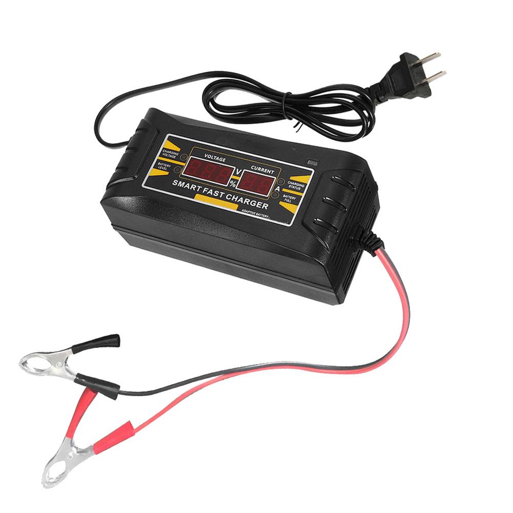 English LCD Display Full Automatic Car Battery Charger 150V//250V To 12V 24V Smart Fast Power Charging For Wet Dry Lead Acid