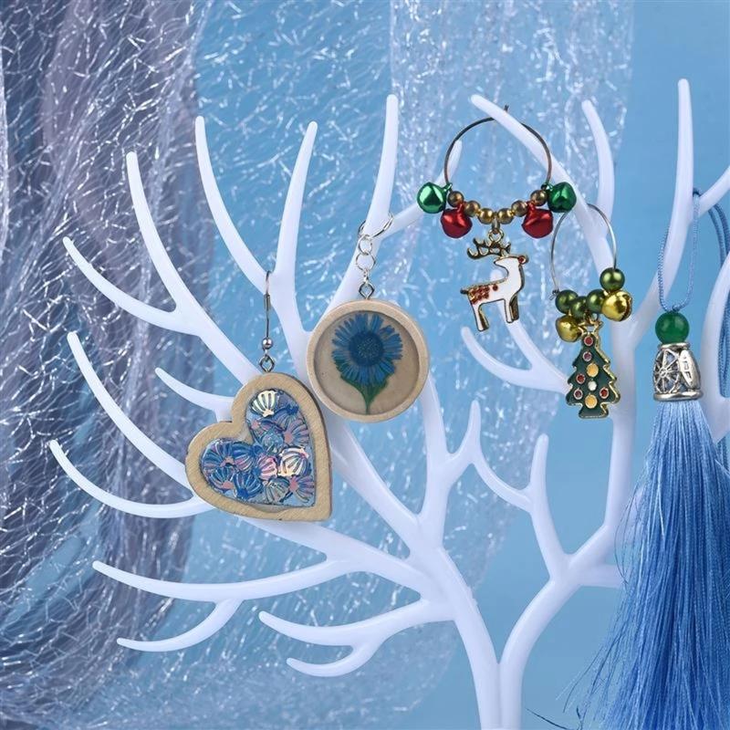 Black White Pink Red Deer Earrings Necklace Ring Pendant Bracelet Jewelry Cases Display Stand Tray Tree Storage Jewelry