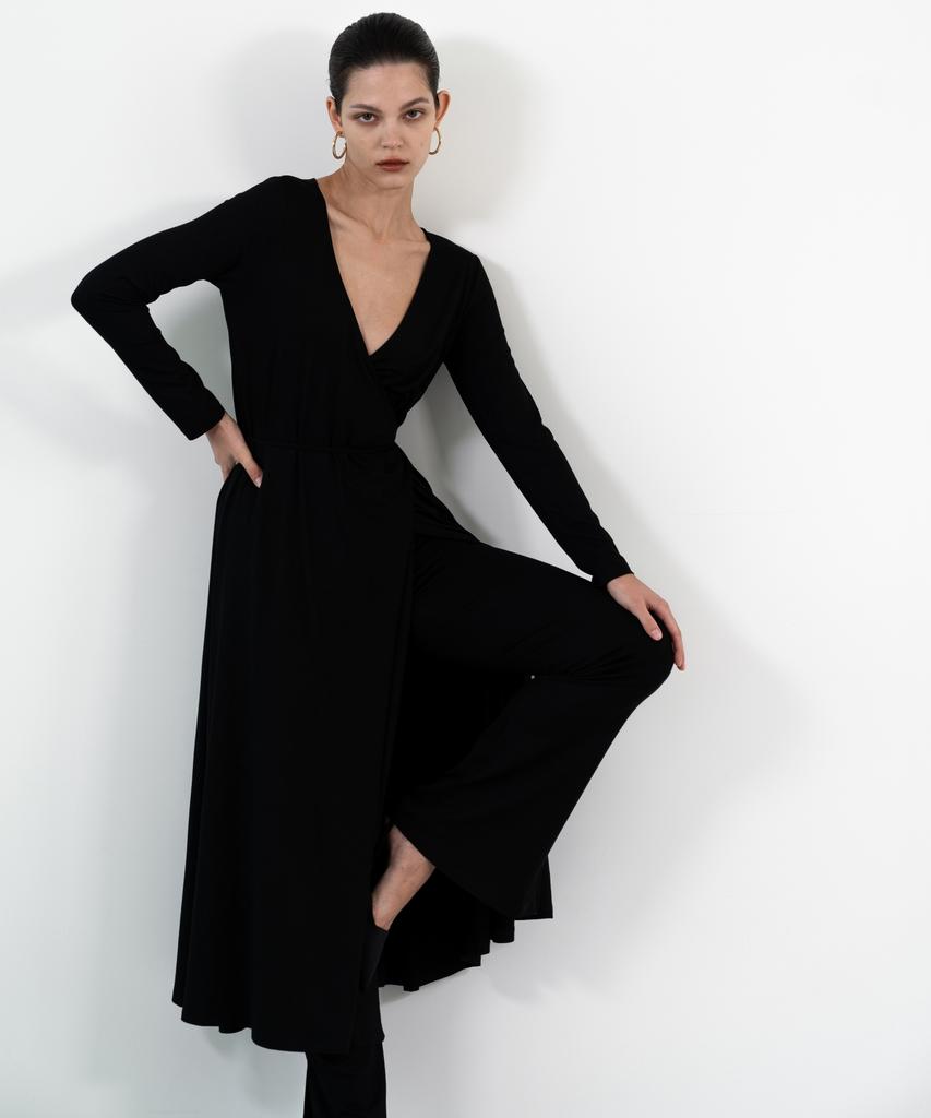 LETTRE DE LE TOILE Leila Tencel Wrap Dress (Grey)