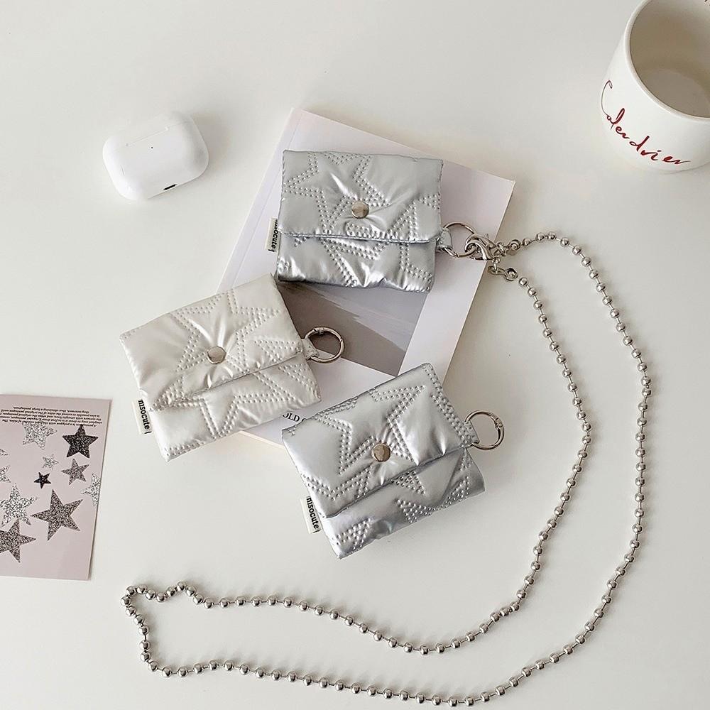 Lightweight Data Cable Organizer with Chain Mini Earphone Pouch Portable Headphone Storage Bag