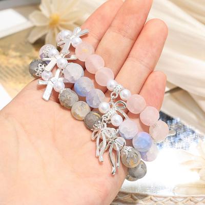 Original Design Super Fairy Pearl Bow Bracelet Female Ins Style Niche Simple and Versatile Student Girlfriend Bracelet