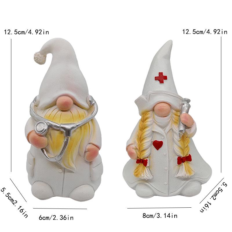 Professionell Läkare/Sjuksköterska Tomtefigur - Skrivbords- & Vardagsrumsprydnad