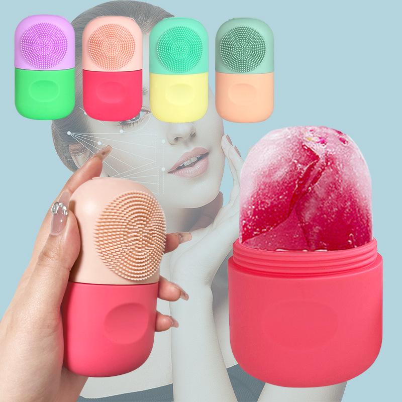 Silicone Facial Ice Massage Mask & Cooling Roller Mold
