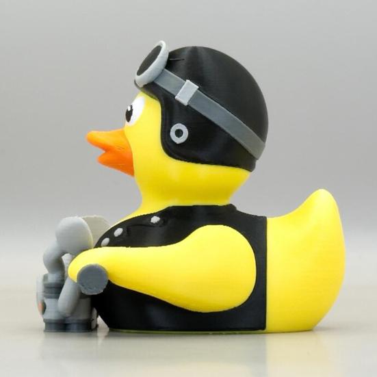 Spartan Warrior Duck Figurine, 3D Printed Motorcycle Rider Duck Statue, Cartoon Yellow Duck Tabletop Ornament, Gift Duck Lovers