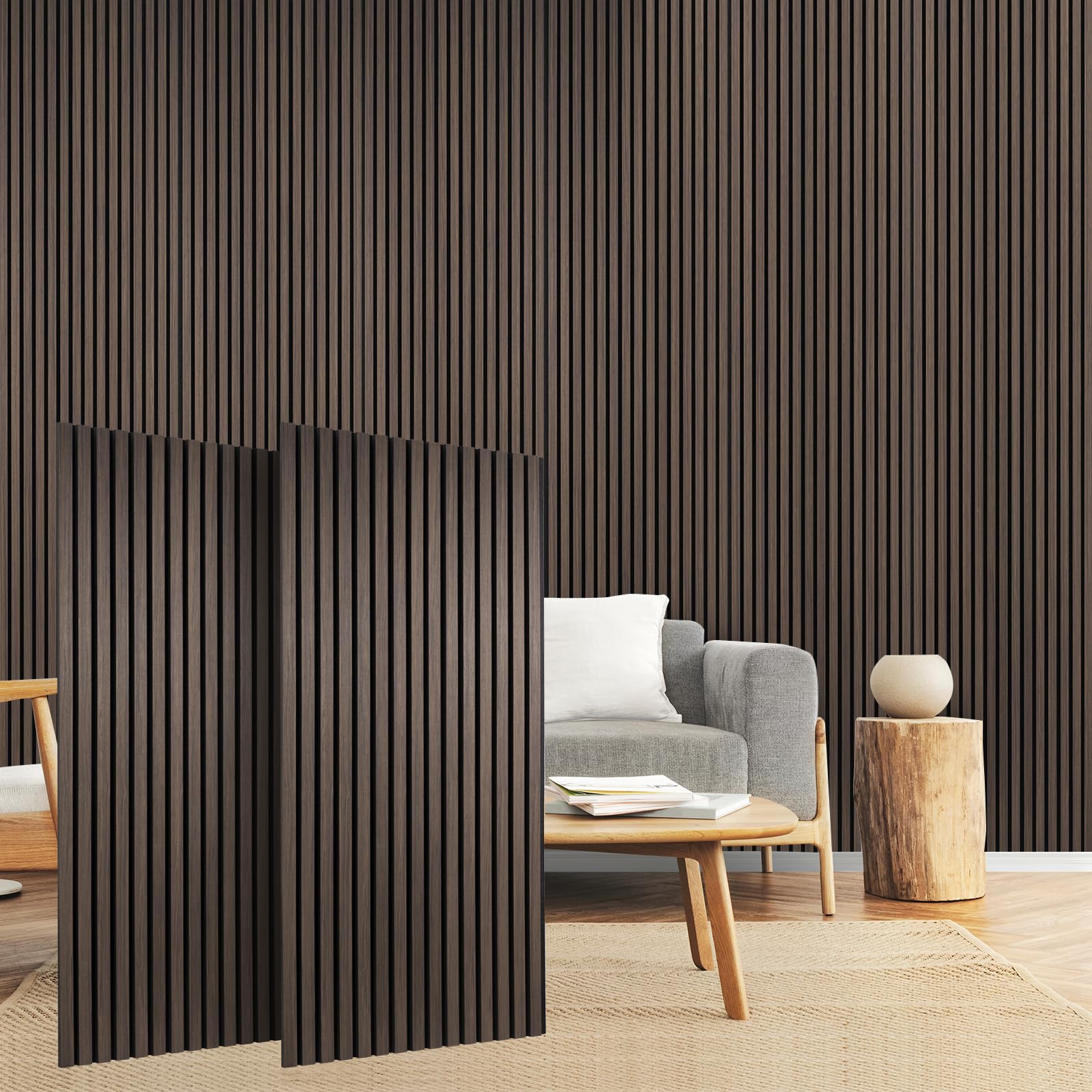

Walspax Wood Panel Sound Absorption Board 118x60cm 2PC Звукопоглинаючий матеріал Звукоізоляційна стіна Дерев’яна 3D Звукоізоляційна панель Шумозахист Дерево