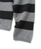 KNITTED (Unisex) Striped Rugby Collar Knit Black
