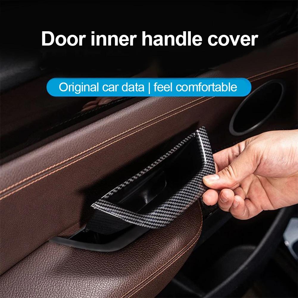Carbon Fiber Car Interior Door Handle Panel Pull Cover LHD Black For BMW X3 X4 F25 F26 2010 2011 2012 2013 2014 2015 2016 2017