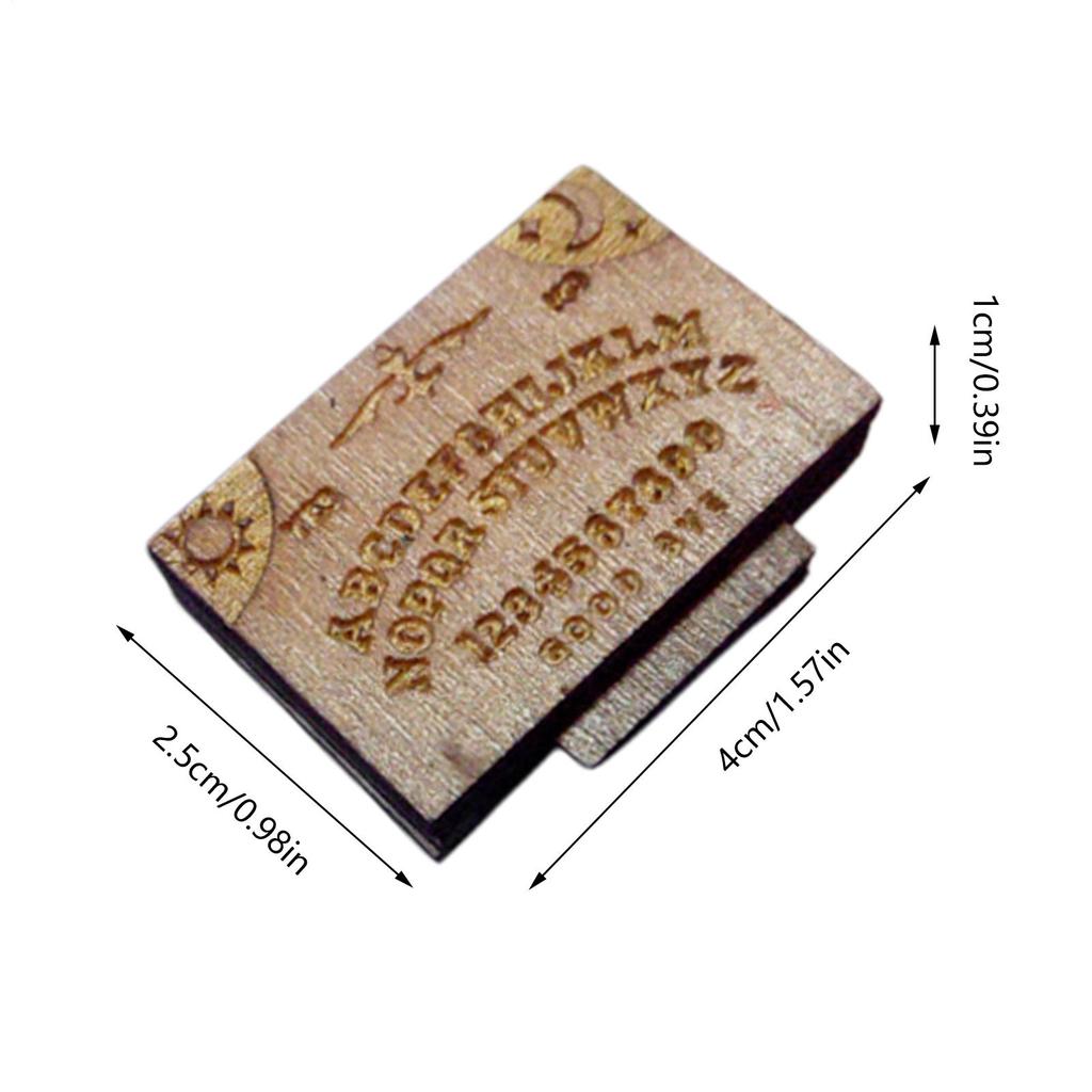 Miniature Ouija Board Game Wooden Ouija Board Alphabet Vintage With Planchette Mini Board Divination Tools Desk Decoration