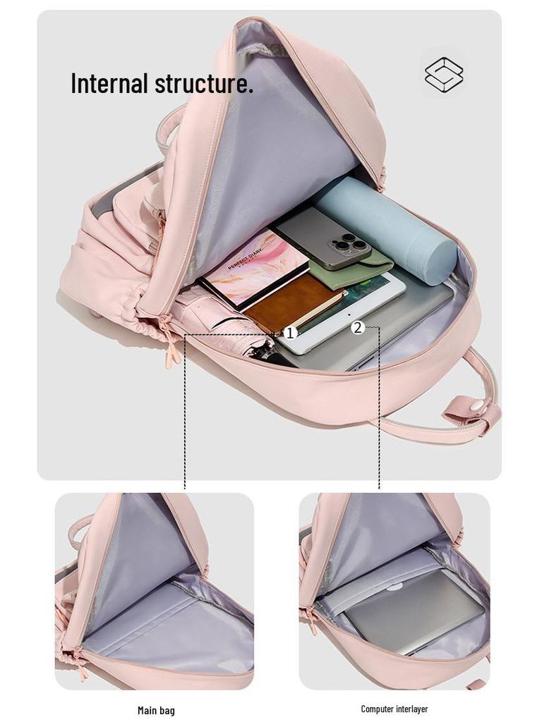 2025 New Sweet Fresh Backpack for Girls - Korean Style, Lightweight for Middle/High School & College Students