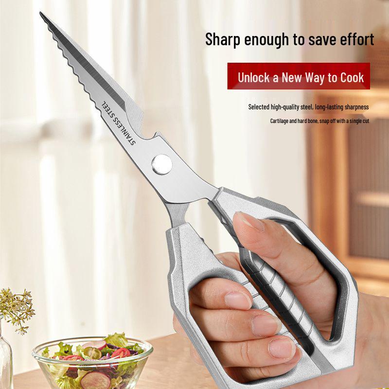 Strong Stainless Steel Kitchen Shears for Cutting Chicken Bones - Sharp SK8 Household & Barbecue Scissors