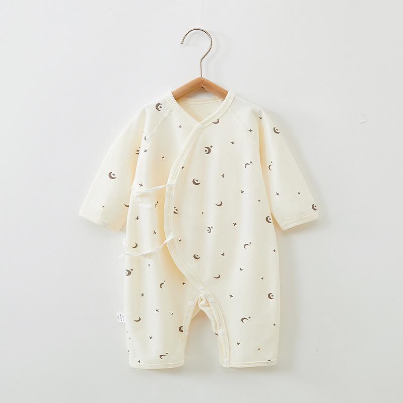 

Pure Cotton Long Sleeve Baby Romper with Double Layer Belly Protection - Spring/Autumn Butterfly Harem Suit for Newborns 66 cm
