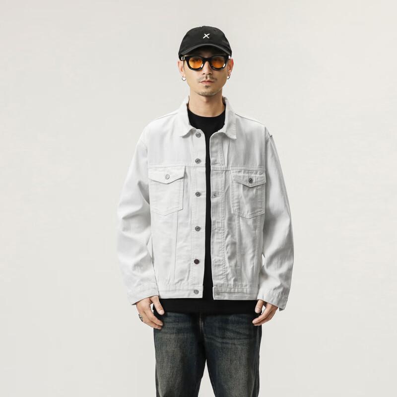 Herren Jeansjacke im amerikanischen Stil mit lockerem Schnitt