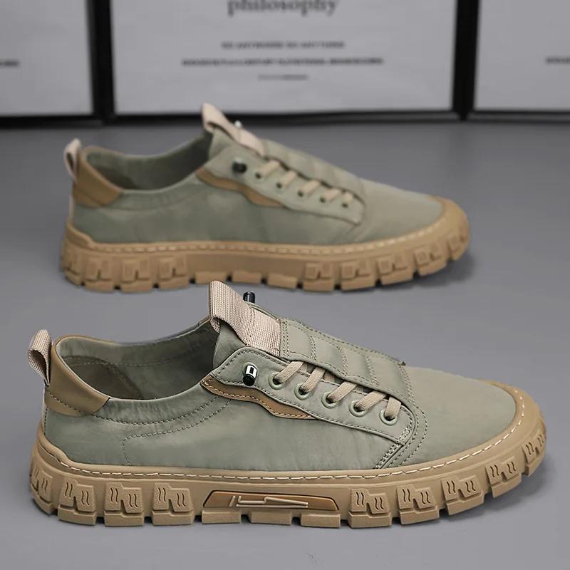 Pantofi sport pentru bărbați, pantofi de mers pe jos, cu talpă din PVC, respirabili, antiderapanți, la modă, gri, din pânză, pentru bărbați