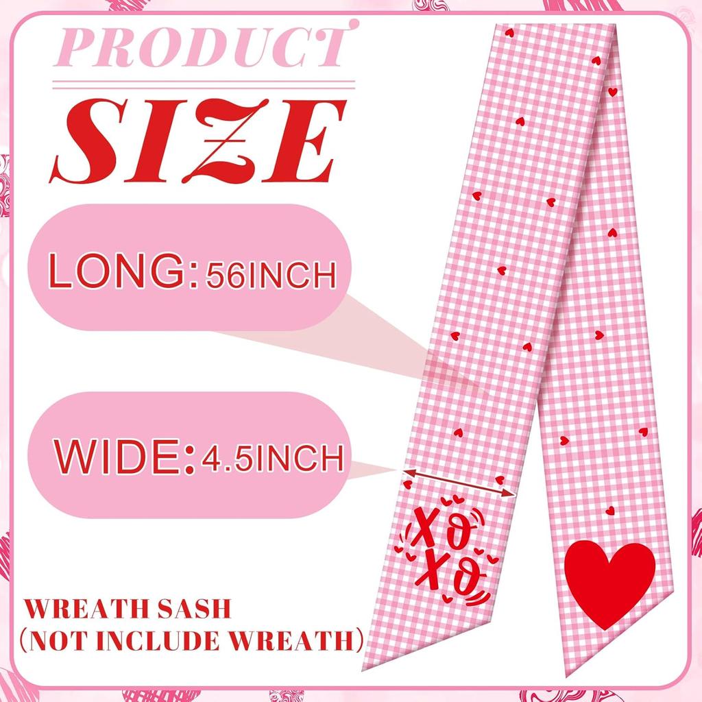 VitalCozy Wreath Sash for Front Door Wreath Satin Sash for Embroidery Monogram Garland Ribbon Accessories Xmas Party Yard Doorway Indoor Outdoor Wall