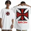 IJzeren Kruis Grafische T-shirts Herenkleding Harajuku Streetwear T-shirt Unisex Mode Cool Oversized T-shirt