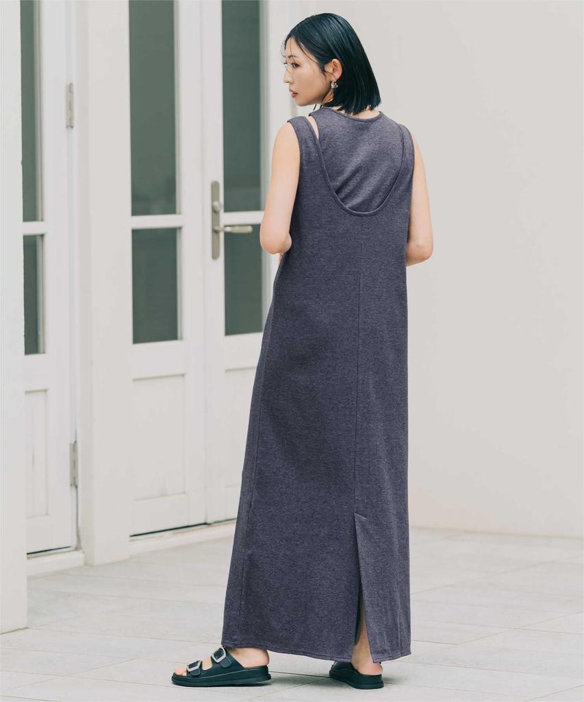 Layered Dress BHXN2383 S Charcoal [Yours] 2-Piece