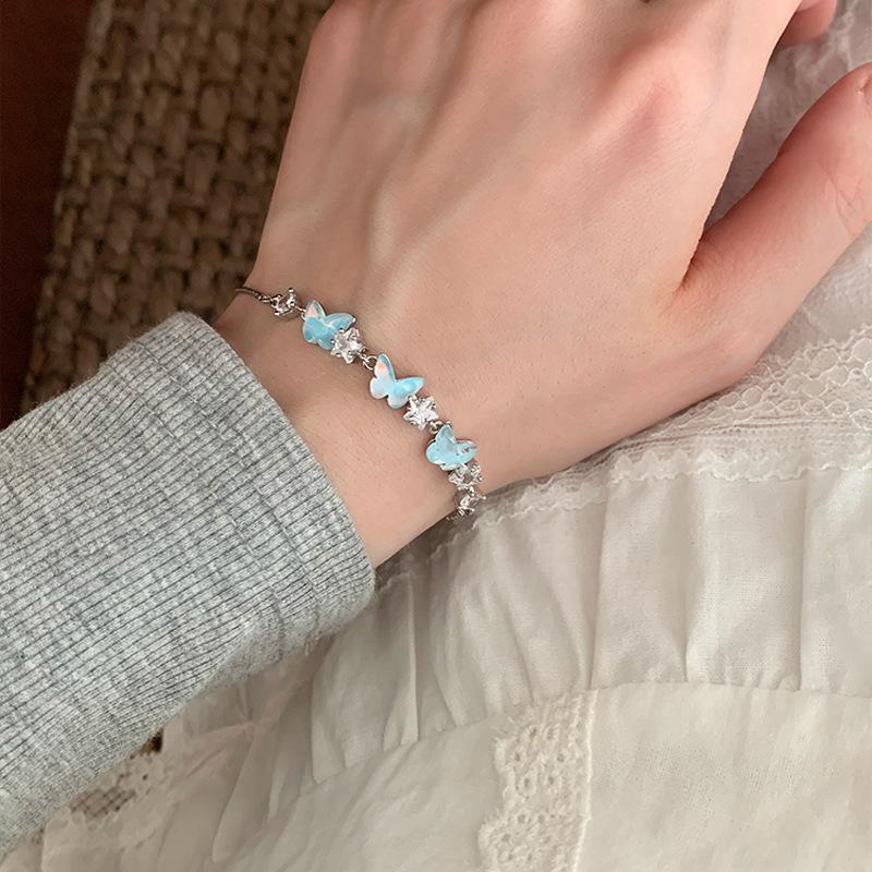 Zircon Butterfly Pendant Bracelet Korean Small Fresh and Versatile Bracelet Fashion Temperament Niche Simple Jewelry Women