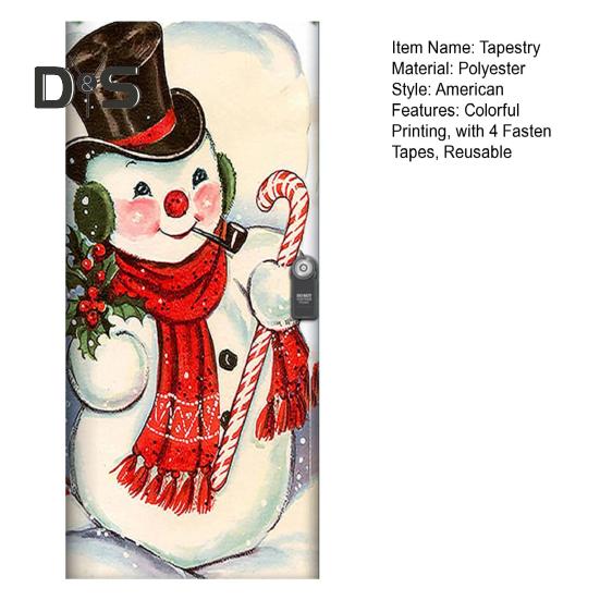 Wandteppich für Garagentor mit 4 Befestigungsbändern, weihnachtlicher Cartoon-Schneemann-Druck, schafft eine festliche Atmosphäre, als Hintergrund für die Silvesterparty, Dekoration zum Aufhängen.