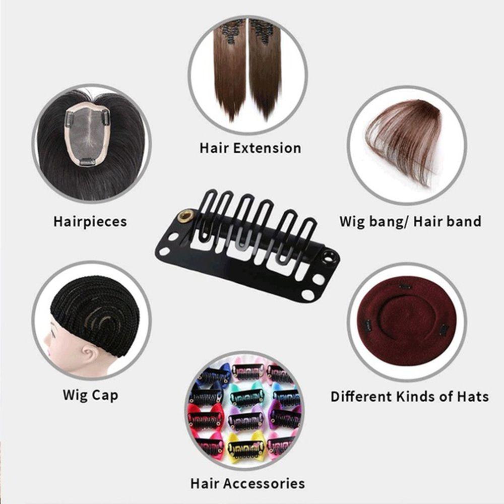 U Shape Metal With Rubber Hair Snap Clips Hair Extension Clips Weave Toupee Clips Wig Clips