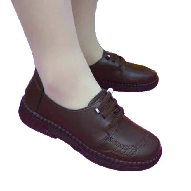 New autumn beef tendon medium and old flat shoes non-slip and wear-resistant soft sole soft surface pedal single shoes women