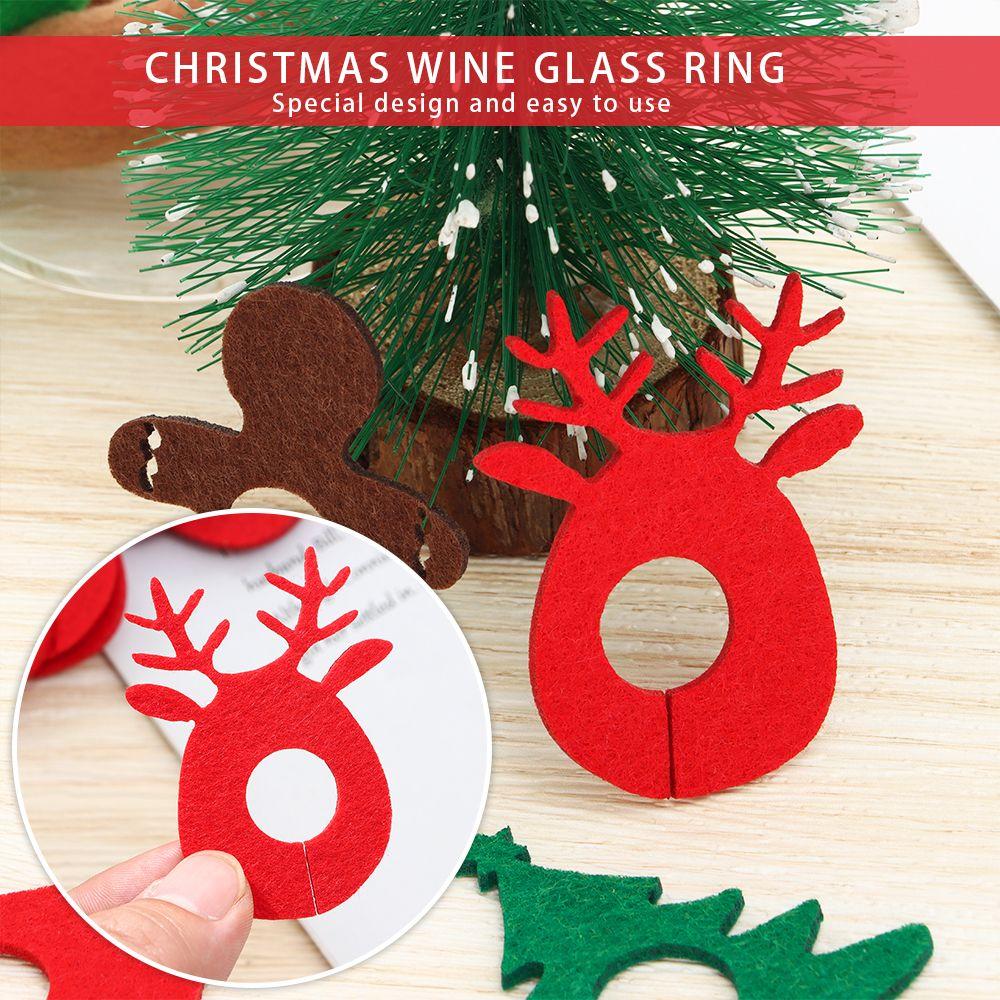 Santa Claus Christmas Cup Ring Table Decor Wine Glass Pendants Christmas Cup Decoration Rings