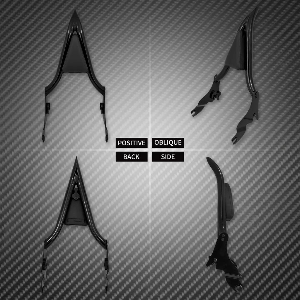 HDBUBALUS Motorcycle Sissy Bar Backrest with Removable Triangular Backrest for Passenger Sissy Rear Passenger Sissy Bar for Harley Road Road Street