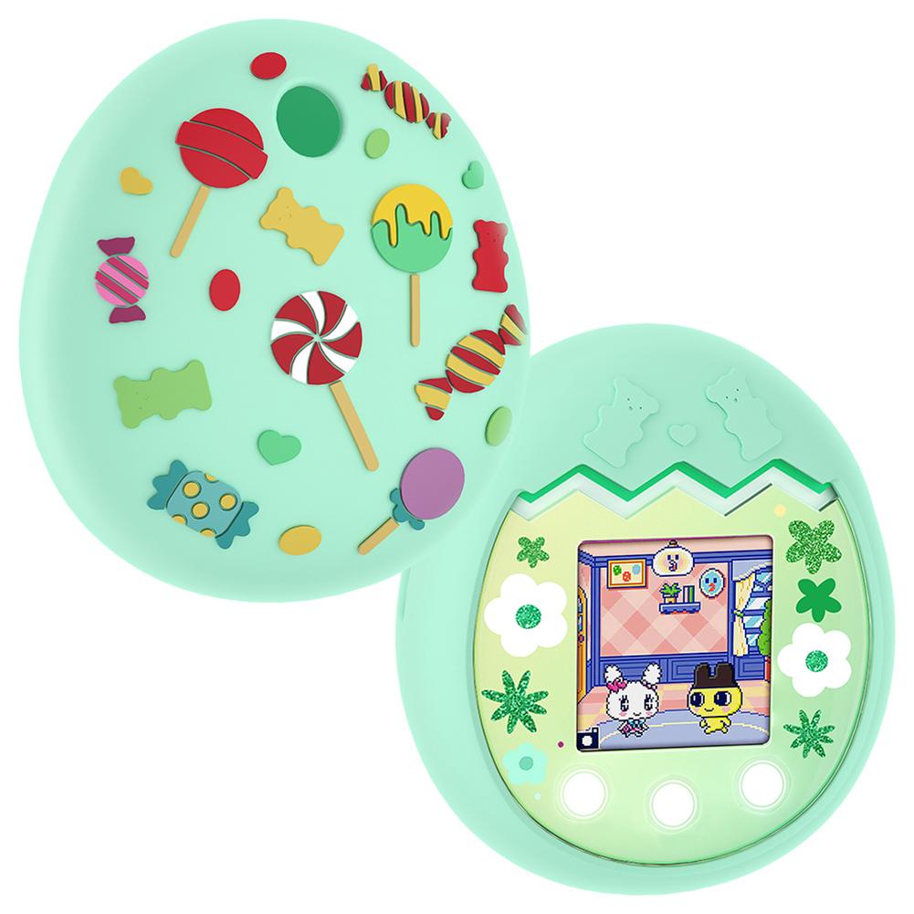 Silicone Protective Cover Shockproof Soft Case Cover with Carabiner Protective Skin Sleeve Shell Compatible with Tamagotchi Pix